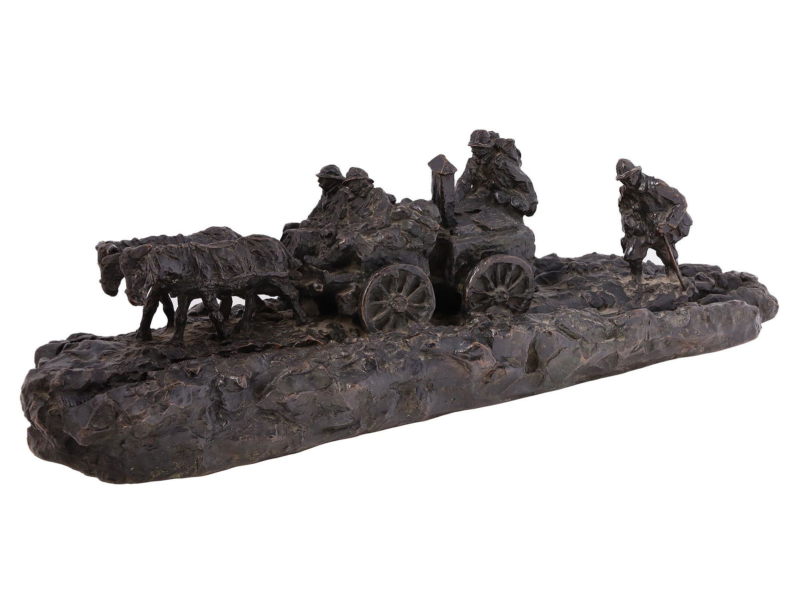 A BRONZE WW1 FIELD KITCHEN SCULPTURE CAST BY RUDIER (1 of 5)