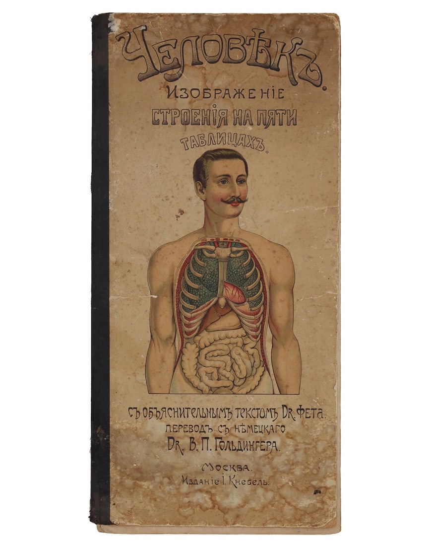 A RUSSIAN BOOK HUMAN BODY ATLAS BY DR. FET, MOSCOW, 1907 (1 of 3)