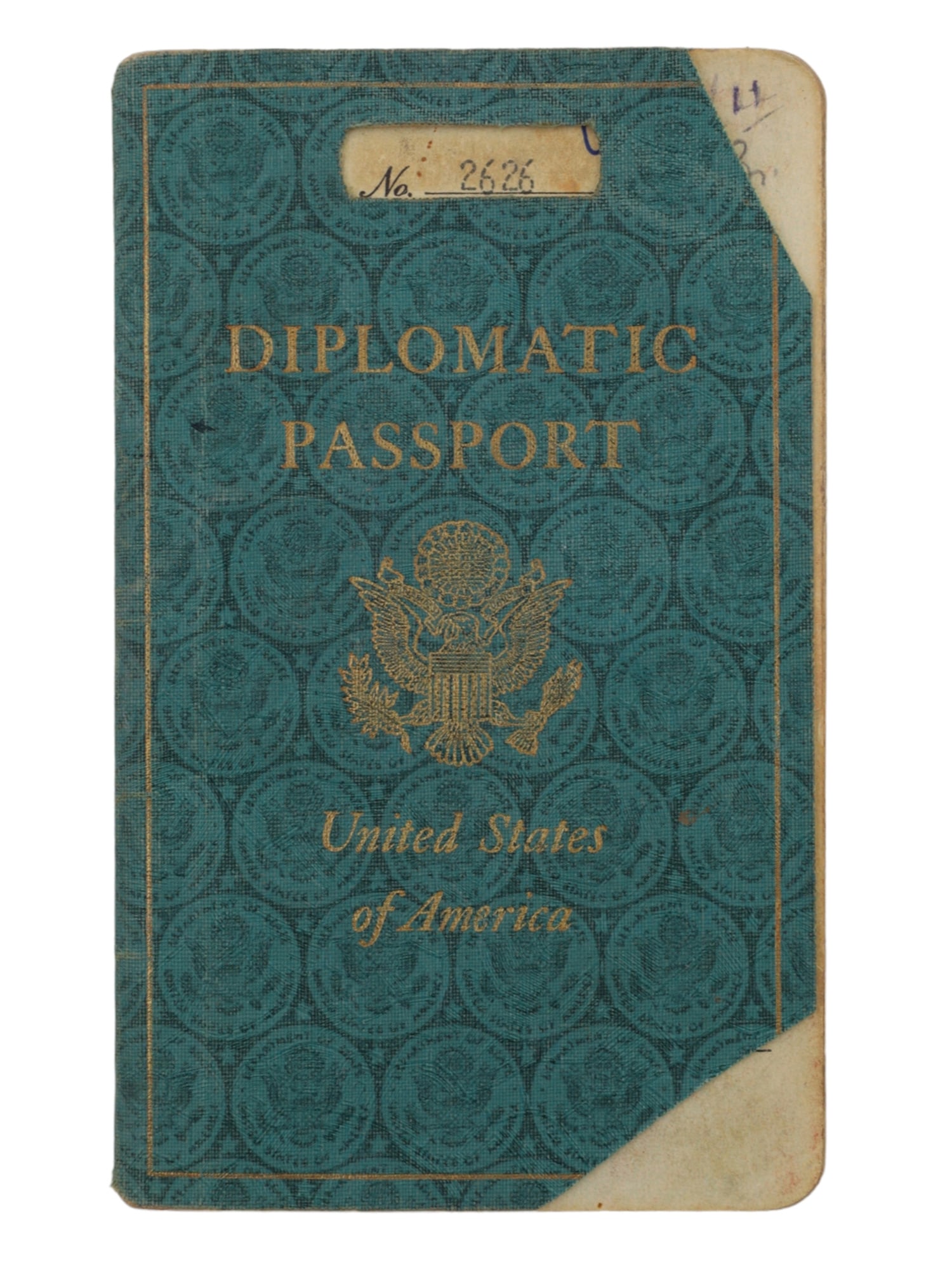 A POST-WAR U.S. DIPLOMAT TO AUSTRIA PASSPORT, CA. 1949: This is a U.S. passport which belonged to an Attache to the American Legation at Vienna, Austria by the name of Floyd Edward Masten. The book bears a large variety of stamps from the many places that 