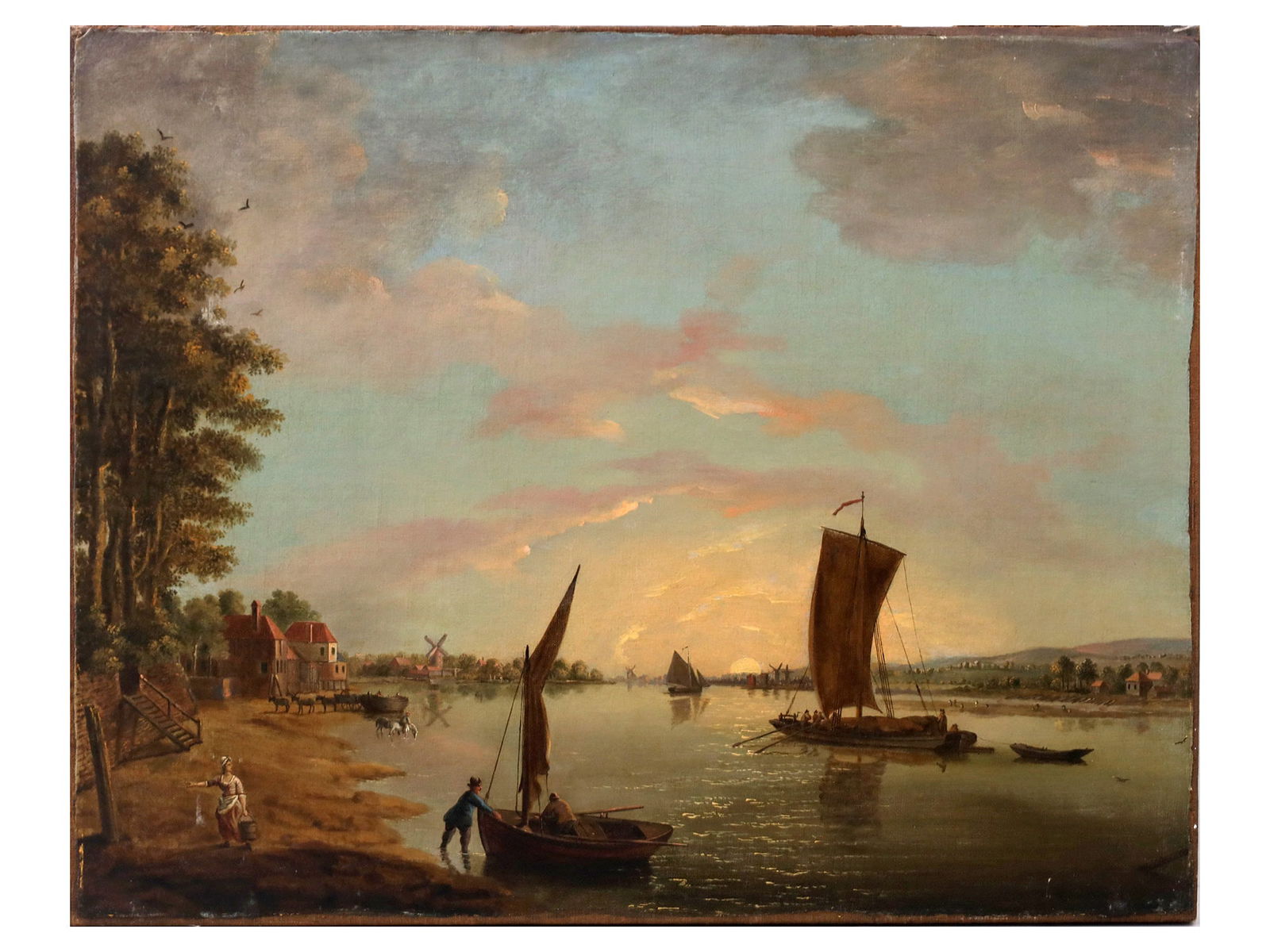 AN 18TH C. BRITISH OIL ON CANVAS PAINTING BY FRANCIS SWAINE (1 of 4)