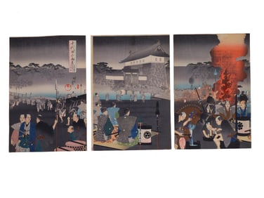 A MEIJI ERA WOODBLOCK PRINT BY CHIKANOBU YOSHU, JAPANESE, 1897