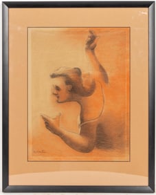 A MORRIS KANTOR, RUSSIAN, MIXED MEDIA DRAWING