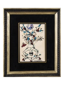 A DIMITRI BOUCHENE, RUSSIAN, GOUACHE AND INK ON PAPER DRAWING