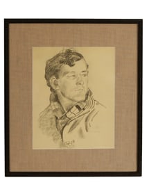 A MSTISLAV DOBUZHINSKY, RUSSIAN, PENCIL ON PAPER PORTRAIT OF A MAN, 1928