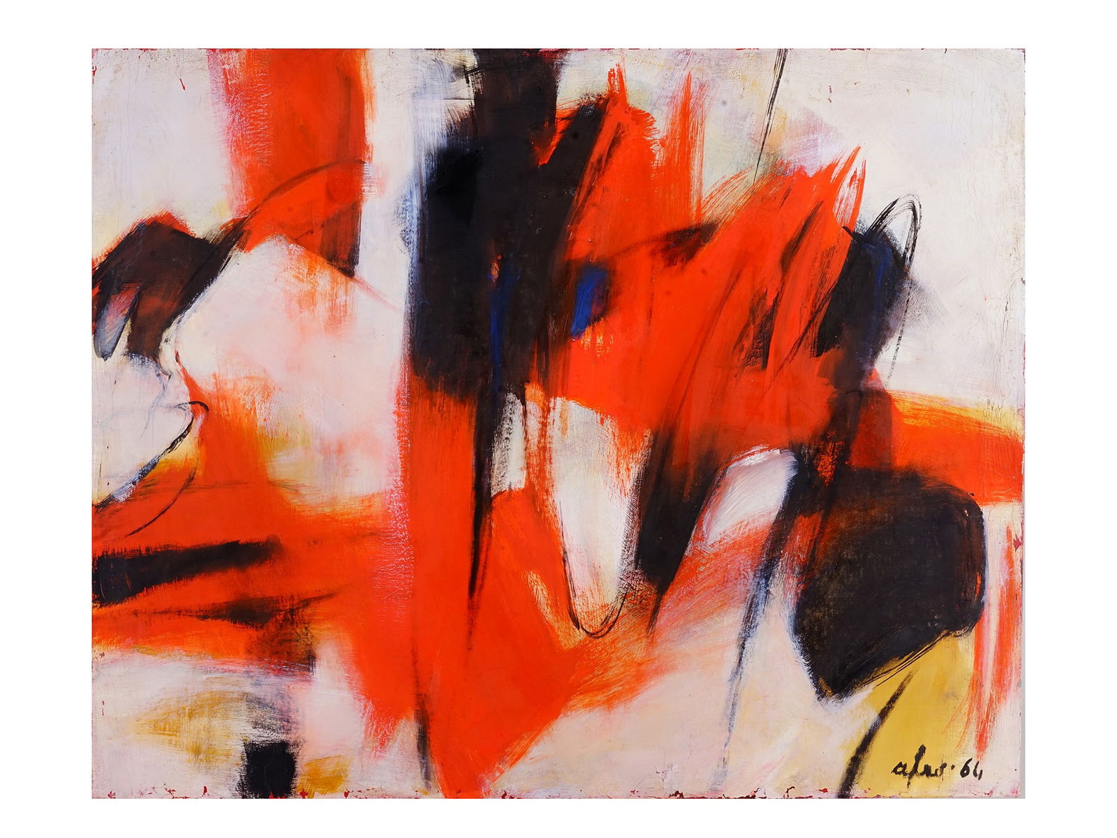 AN AFRO BASALDELLA, ITALIAN, ABSTRACT OIL ON CANVAS PAINTING, 1964 (1 of 10)