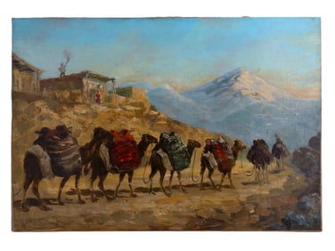 A RICHARD KARLOVICH ZOMMER, RUSSIAN OIL ON CANVAS PAINTING