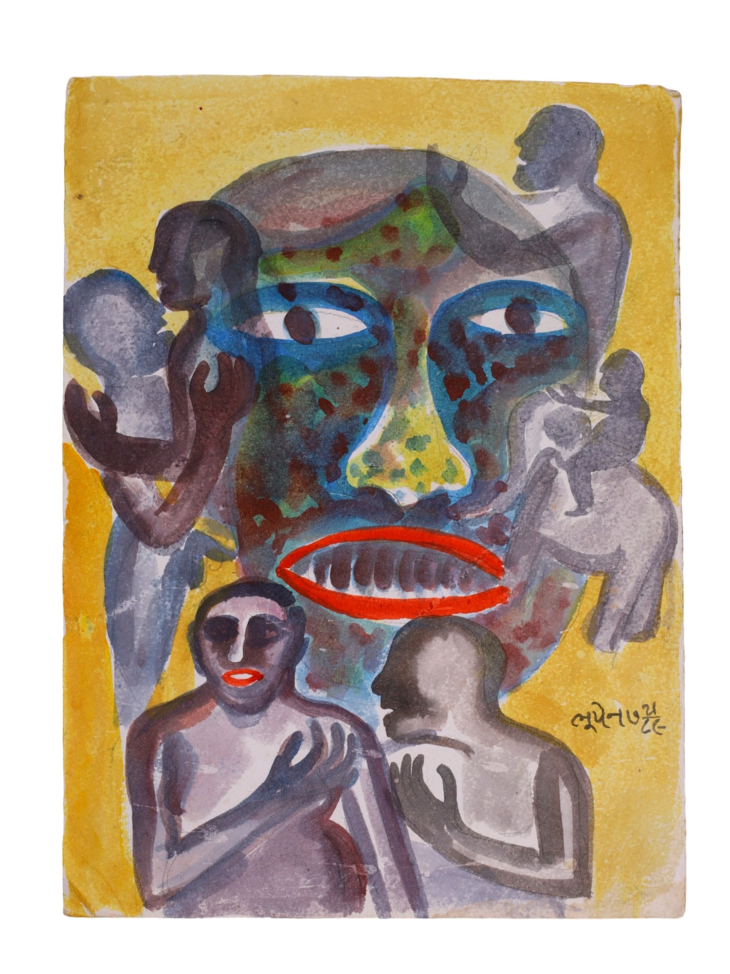 A BHUPEN KHAKHAR, INDIAN, WATERCOLOR ON PAPER, 1989 (1 of 3)
