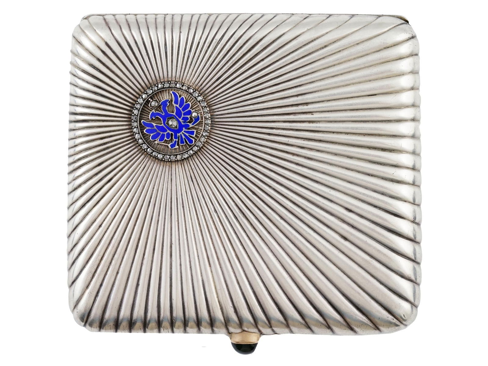 A RUSSIAN SILVER K. FABERGE CIGERETT CASE DIAMOND-SET (1 of 9)