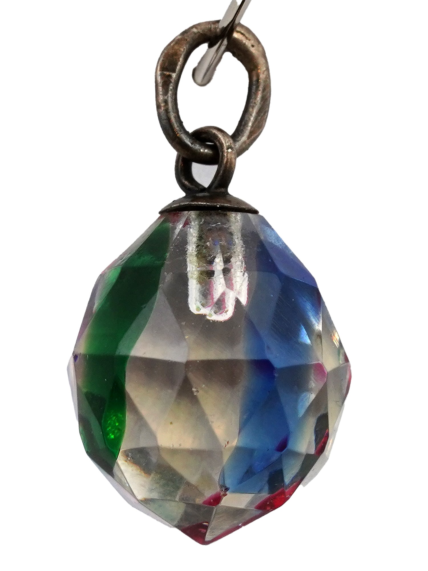A RUSSIAN 84 SILVER-MOUNTED CUT IRIS GLASS EASTER EGG PENDANT, CA. 1900 (1 of 3)