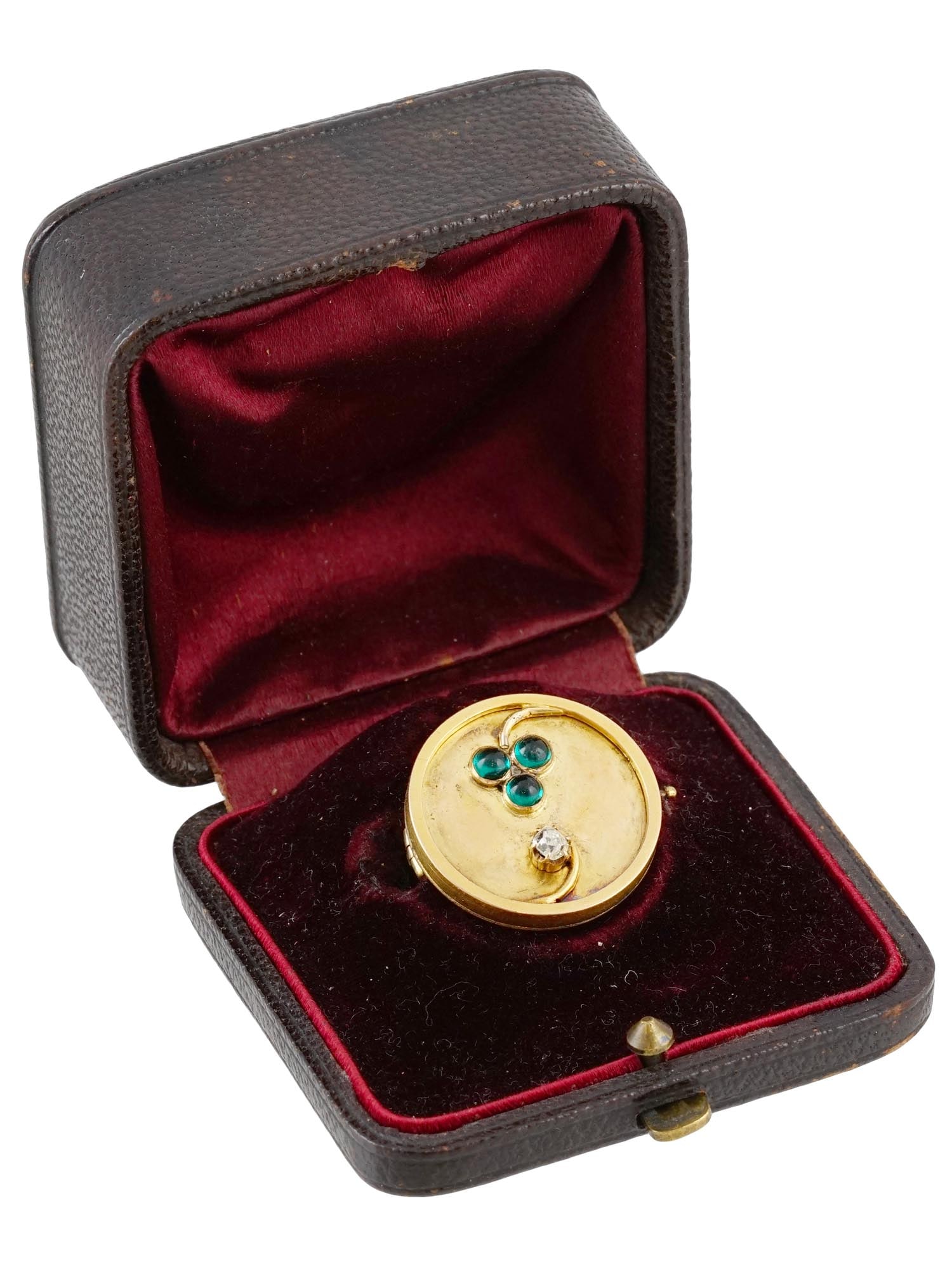 A RUSSIAN CASED JEWELED GOLD BROOCH, ST. PETERSBURG, CA. 1895 (1 of 5)