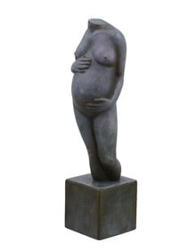 A TERRY STRINGER PREGNANT NUDE BRONZE SCULPTURE, 20TH C.