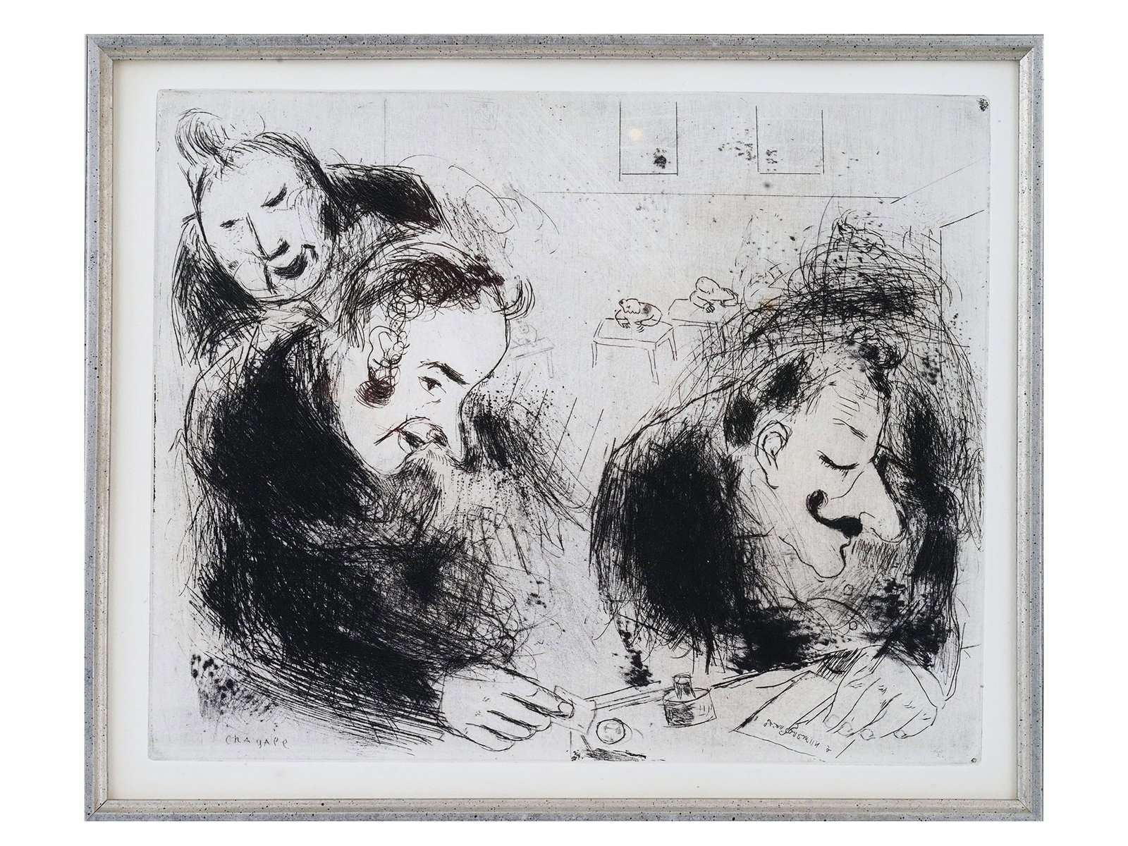 A MARC CHAGALL ETCHING FOR 'DEAD' SOULS BY NIKOLAI GOGOL, 1923-1927 (1 of 4)