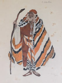 A POCHOIR COSTUME DESIGN BY LEV BAKST, RUSSIAN, CA. 1925