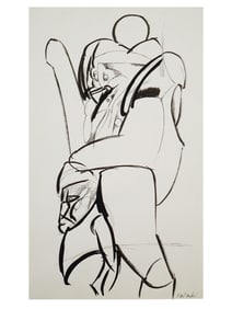 AN IBRAHIM EL-SALAHI, SUDANESE, INK ON PAPER DRAWING