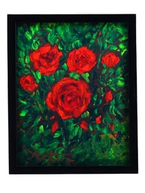 A MANOUCHER YEKTAI, IRANIAN-AMERICAN OIL ON CANVAS PAINTING