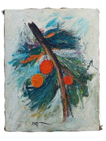 A MANOUCHER YEKTAI, IRANIAN-AMERICAN OIL ON CANVAS PAINTING