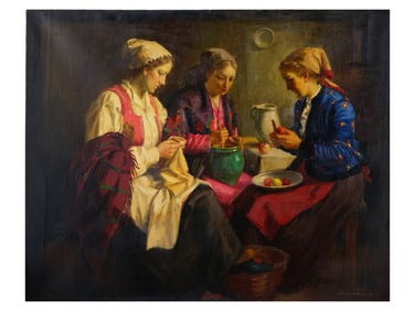 A KAROLY KRUSNYAK, HUNGARIAN, OIL ON CANVAS PAINTING