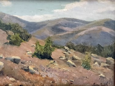 AN OIL ON BOARD RUSSIAN SCHOOL LANDSCAPE, 19TH CENTURY