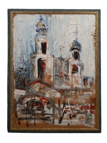 AN ANATOLY ZVEREV, RUSSIAN NONCONFORMIST OIL ON BOARD PAINTING