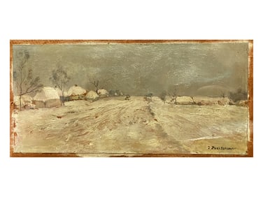AN IVAN POKHITONOV, ATTR,  RUSSIAN (1850-1923) OIL ON CANVAS ON BOARD PAINTING
