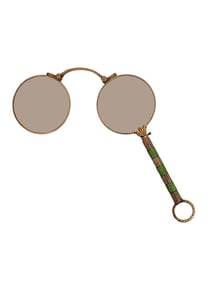 A FABERGE ENAMEL LORGNETTE, CA. 1890