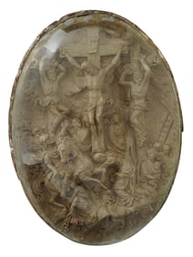 A JEAN-BAPTISTE REVILLON, FRENCH, RELIEF RELIGIOUS PLAQUE, 19TH CEN.