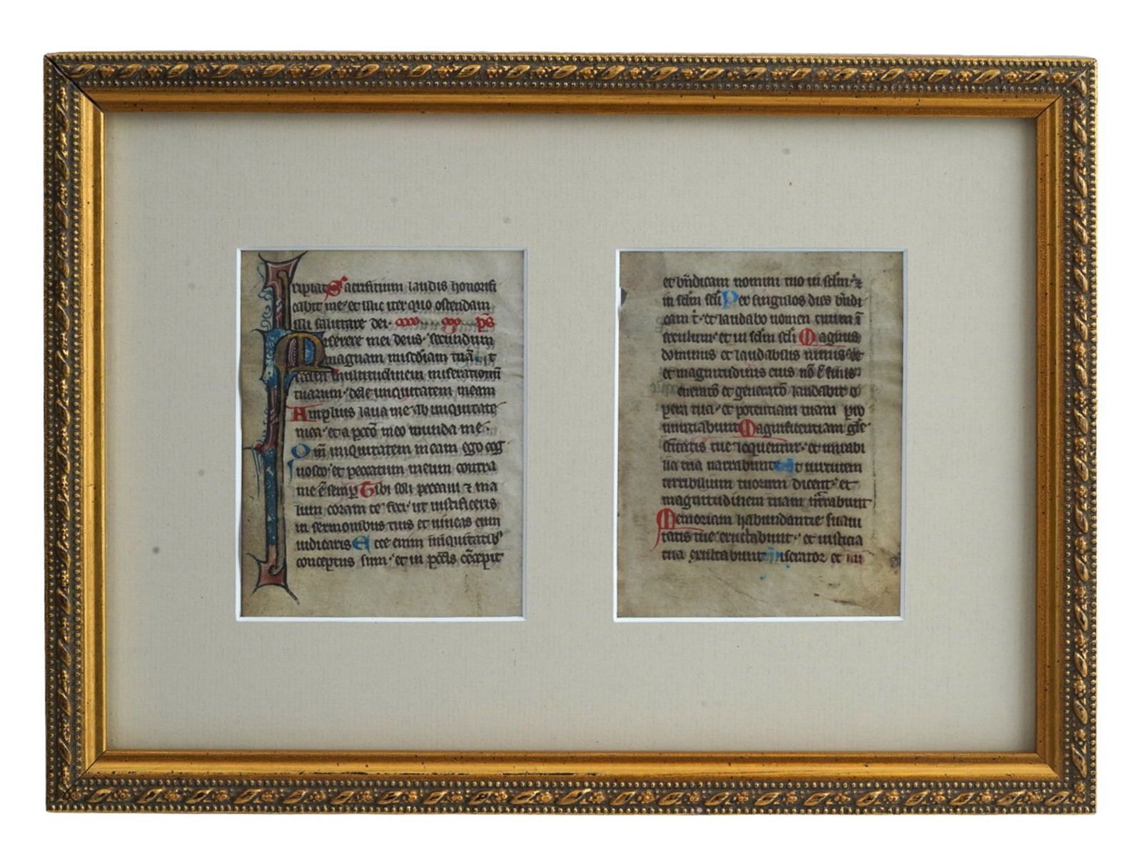 A PAIR OF PAGES FROM A MEDIEVAL 'BOOK OF HOURS', CA. 14/15TH CEN. (1 of 6)