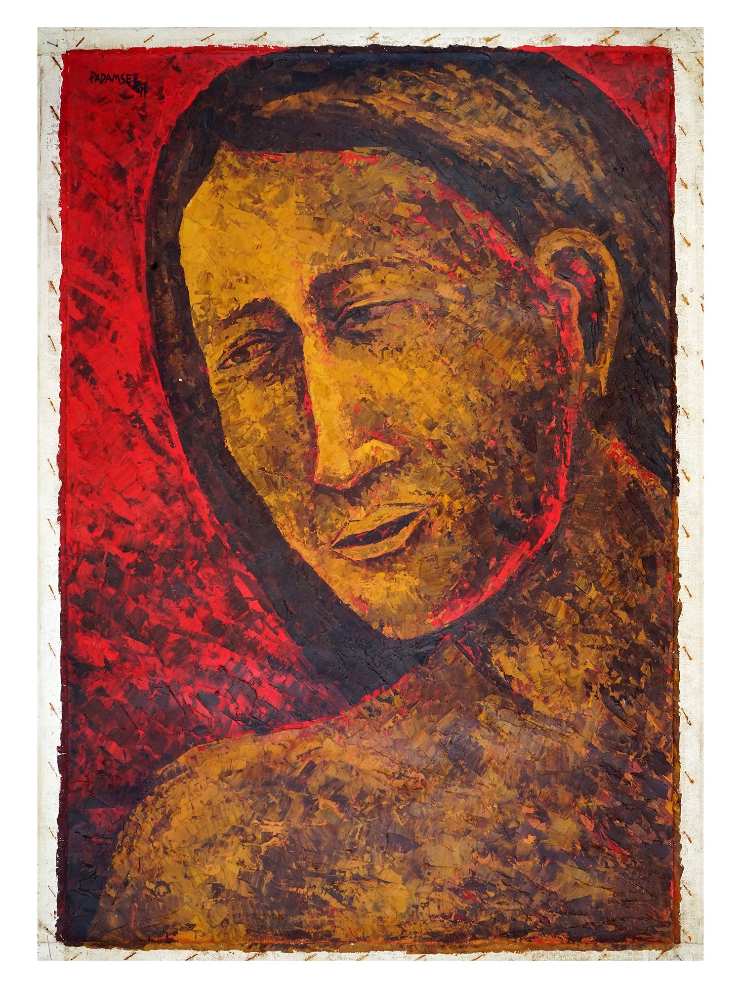 AN AKBAR PADAMSEE, INDIAN, OIL ON CANVAS PAINTING, 1991, ATTR: Akbar Padamsee (attr) oil on canvas painting sign and dated 1991 on the lower left. Provenance: The Parsi Family Collection, Mumbai (Maharashtra). Akbar Padamsee (1928 - 2020) was active/lived in Indi