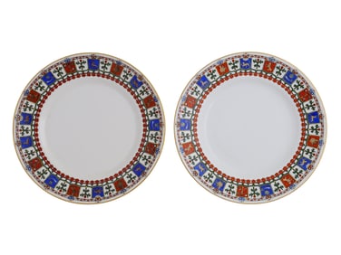 A SET OF TWO RUSSIAN PORCELAIN PLATES BY THE KORNILOV BROTHERS, CA. 1903