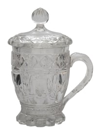 A LIDDED RUSSIAN CUT-GLASS GOBLET (POKAL), EARLY 20TH CEN.
