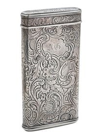 A RUSSIAN ENGRAVED-SILVER CIGAR CASE (BOX), 19TH CEN.