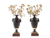 A PAIR OF BARBEDIENNE GILT-BRONZE FRENCH CHANDELIERS, 1880
