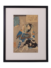 A JAPANESE WOODBLOCK PRINT BY UTAGAWA KUNIYOSHI, 19TH CEN.