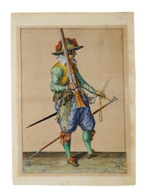 A MUSKETEER AT REST, DE GHEYN II, CA. 1607