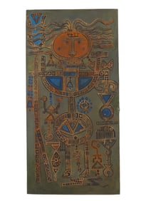 AN OIL ON CANVAS PAINTING ATTR TO MANSOOR GHANDRIZ, IRANIAN, 1962