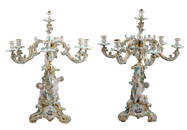 A PAIR OF RUSSIAN IMPERIAL PORCELAIN FACTORY CHANDELIERS, REIGN OF NI