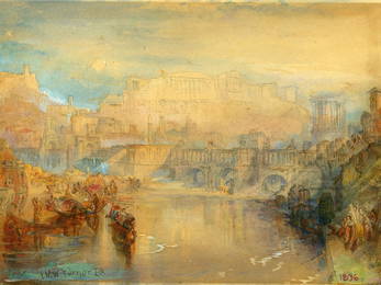 A WILLIAM TURNER ATTRUBUTED WATERCOLOR PAINTING, 1836