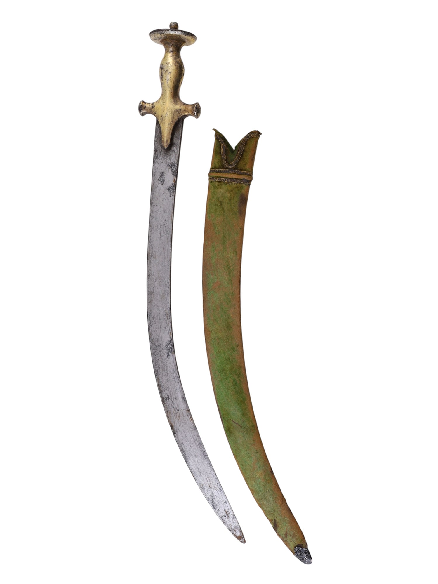 A CHILD'S WOOTZ BLADED TULWAR WITH GILT-IRON HILT, LATE 18TH/19TH CEN. (1 of 4)