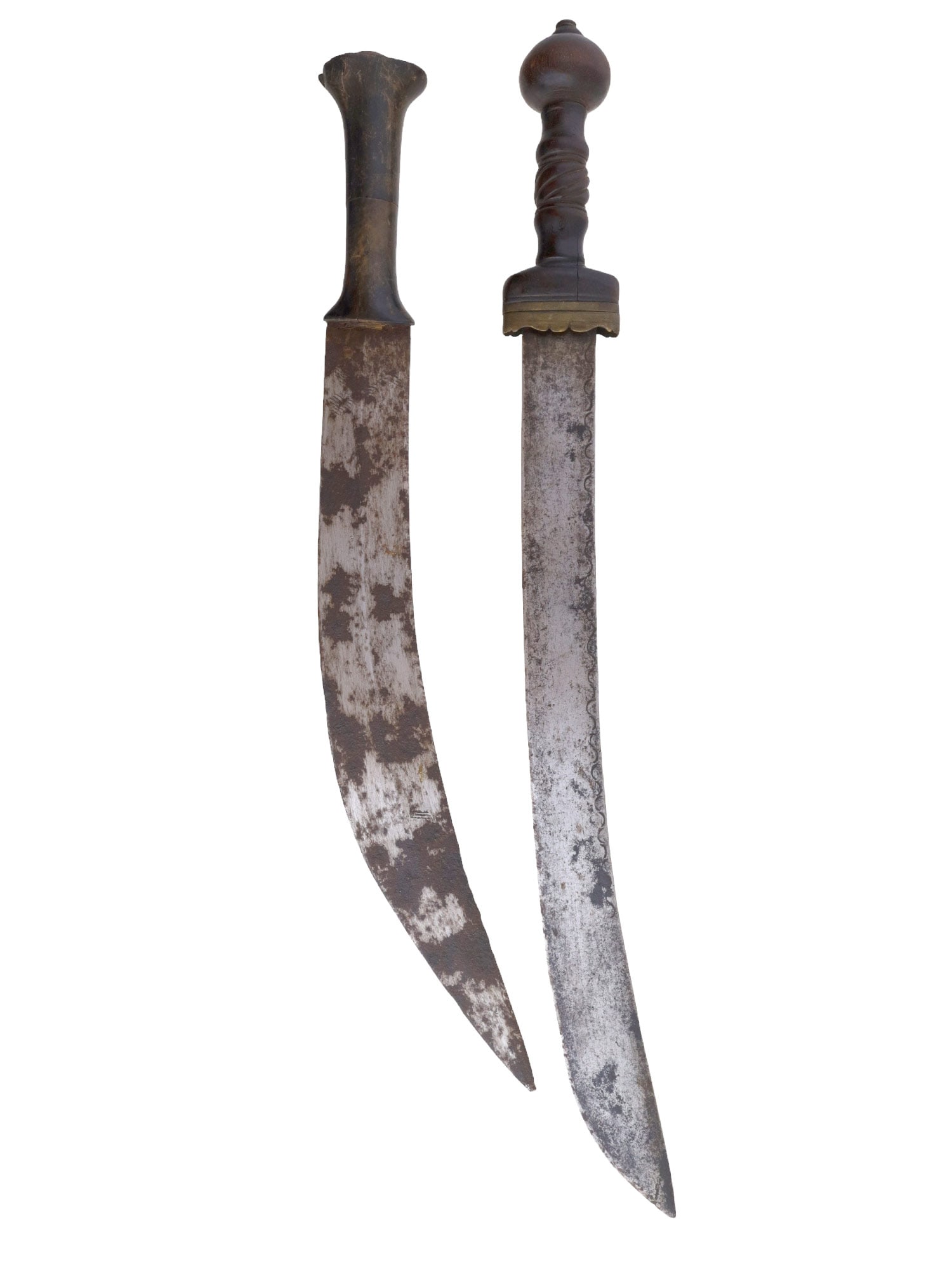 A SET OF TWO ISLAMIC-EDGED WEAPONS, DAGGERS, KNIVES, 19 CENTURY (1 of 3)
