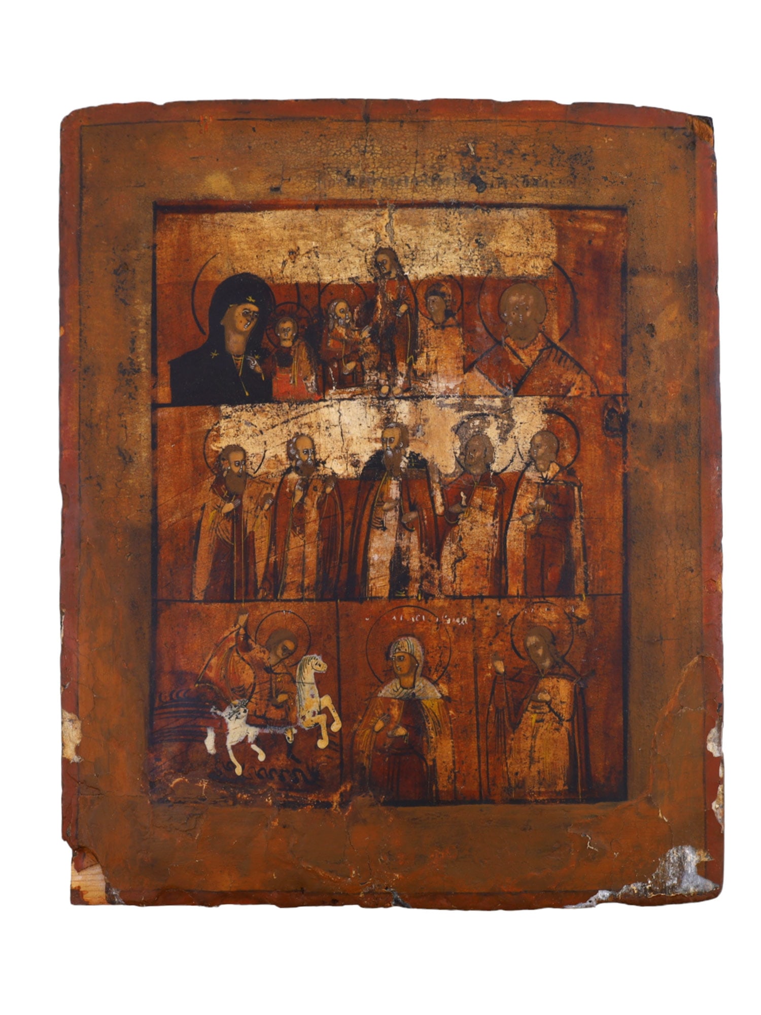 A RUSSIAN ORTHODOX ICON, 19TH CEN. (1 of 3)