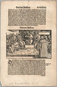 1550 ENGRAVING ANTIQUE FROM JUSTINUS GOBLER DER RECHTEN SPIEGEL LAW BOOK RARE