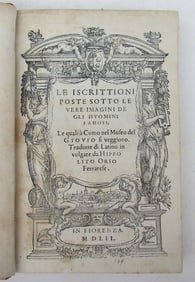 1552 INSCRIPTIONS PLACED UNDER THE TRUE IMAGES OF THE FAMOUS MEN ANTIQUE BOOK