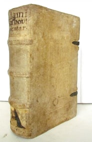 1563 PROPHET ISAIAH COMMENTRAY ANTIQUE PIGSKIN BOUND W/ CLASPS 16TH CENTURY
