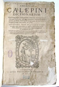 1565 LATIN GREEK DICTIONARY AMBROSII CALEPINI DICTIONARIUM ANTIQUE MASSIVE FOLIO