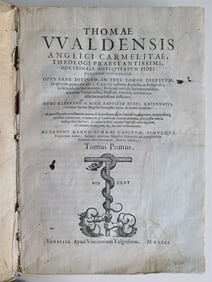 1571 THEOLOGY BY THOMAS NETTER VON WALDEN ANTIQUE 16TH CENTURY