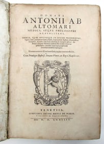 1574 MEDICAL TREATISE DONATI ALTOMARE ANTIQUE VELLUM BOUND FOLIO RARE