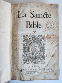 1578 BIBLE IN FRENCH ILLUSTRATED ANTIQUE MASSIVE FOLIO 16TH CENTURY