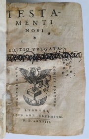 1578 BIBLE IN LATIN ILLUSTRATED NEW TESTAMENT VELLUM BOUND 16TH CENTURY ANTIQUE