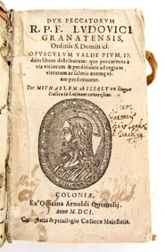 1601 THEOLOGY BY LUDOVICI GRANATENSIS ANTIQUE VELLUM BOUND