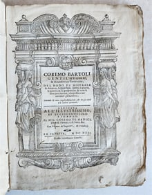 1614 SURVEYING BY COSIMO BARTOLI ANTIQUE ILLUSTRATED DEL MODO DI MISURARE